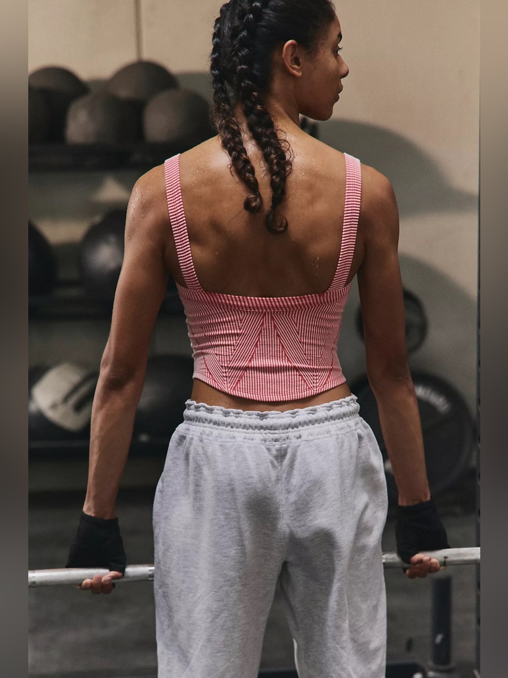 Free People Movement Active Blush Perfectly Plaited Ribbed Cami Tank Top - Picture 10 of 13
